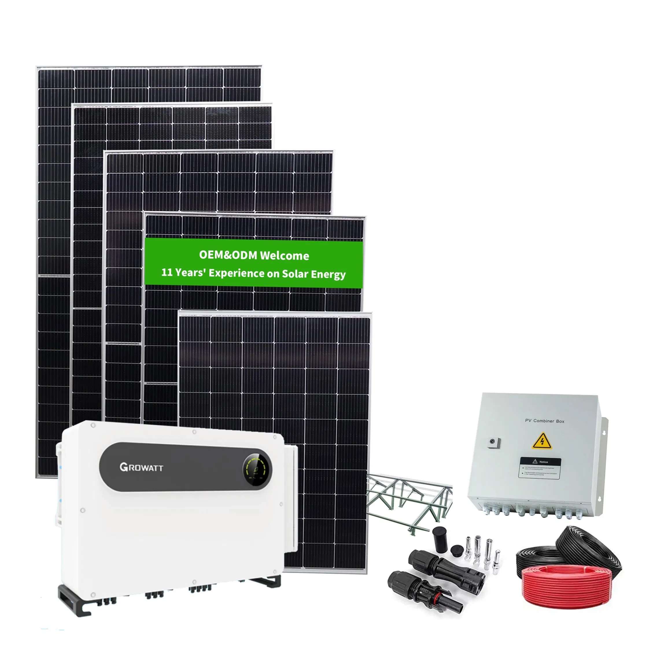 نظام تتبع الطاقة الشمسية على الشبكة الكاملة للمحول الشمسي الصناعي 70kw