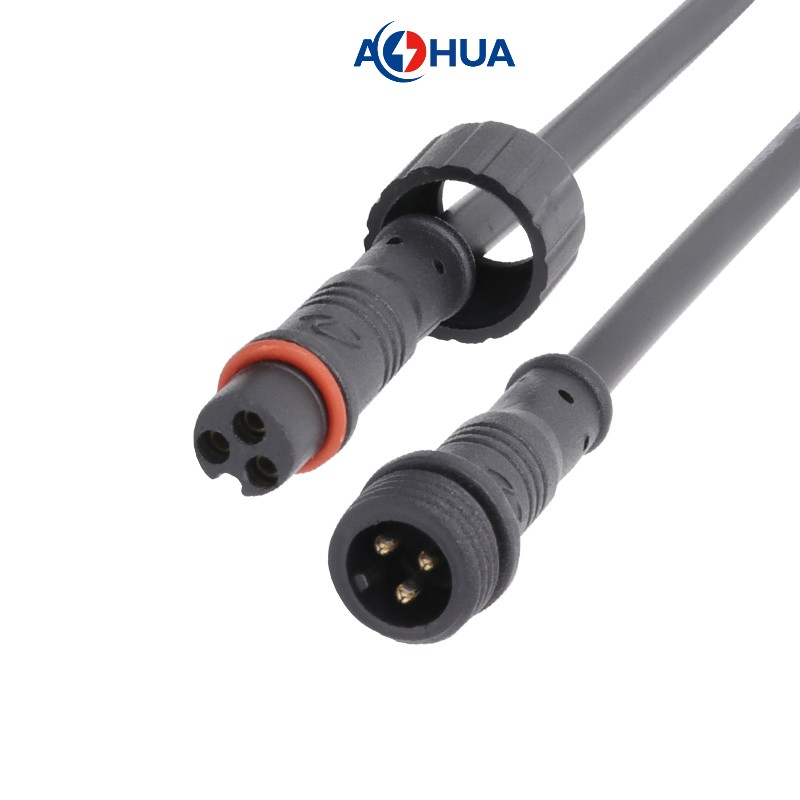 مصنع أوهوا مخصص M12 موصل دائري من PVC 2pin 3pn 4pin 5pin مقاوم للماء IP65 للتحكم في التيار المستمر لأضواء الشمس الخارجية