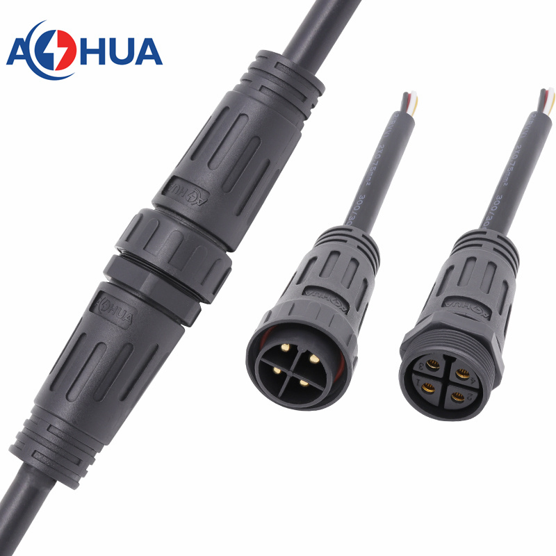موصل خيط مقاوم للماء IP68 2 3 4 دبوس M29 كهربائي ذكر أنثى موصل كابل تمديد طاقة لمصباح ضوء شمسية
