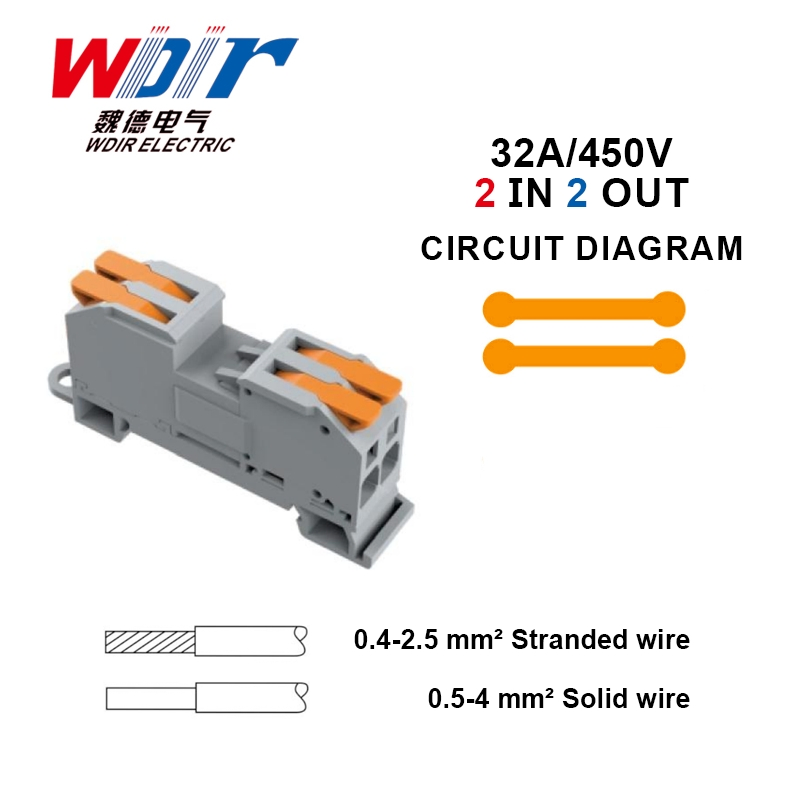 موصل سلكي مثبت على سكة مع صندوق تخزين الطاقة Lt-4ffd 450V 32A