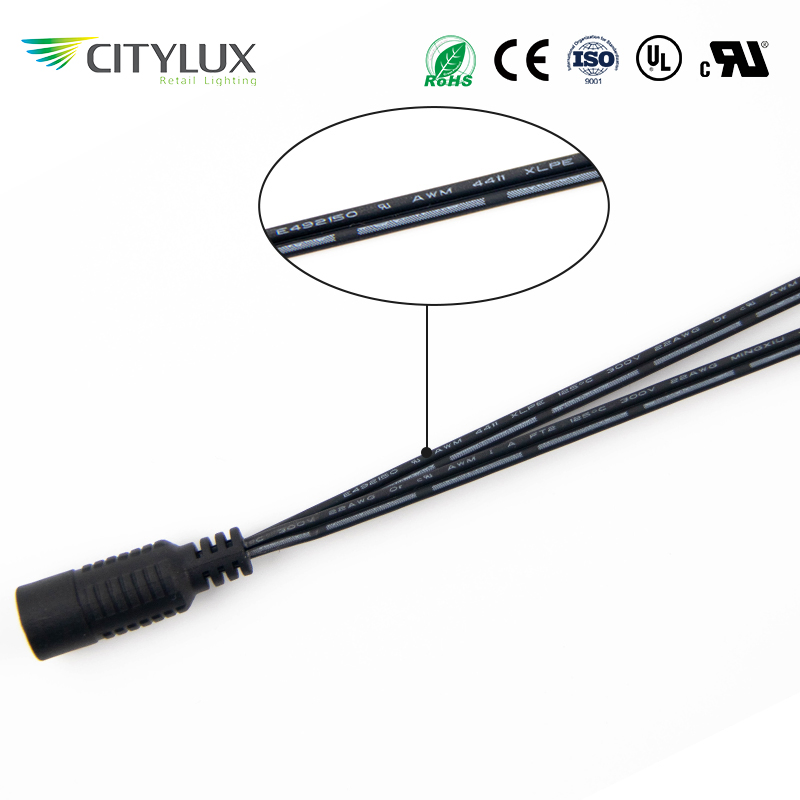 موصل كابل طاقة مقسم واحد ذكر إلى ذكرين أبيض 20AWG 16AWG 24V/12V DC 5.5*2.1mm
