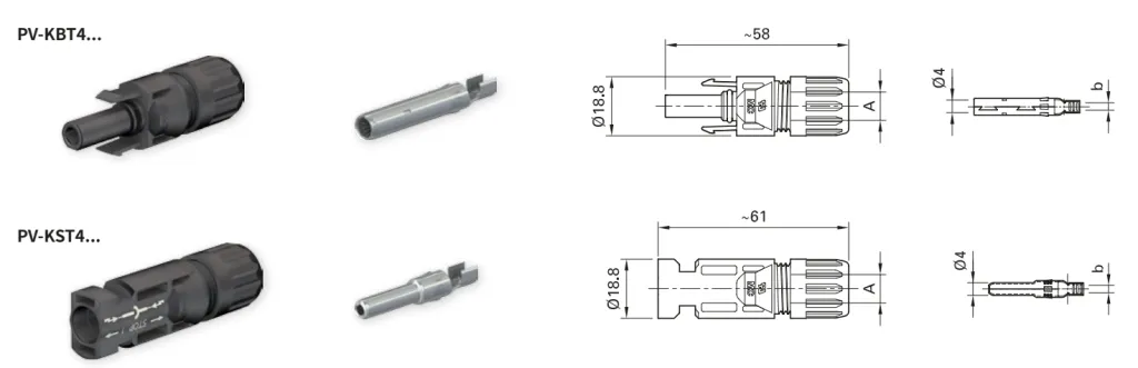 موصلات الطاقة الشمسية عالية الجودة المقاومة للماء IP68 DC Mc4