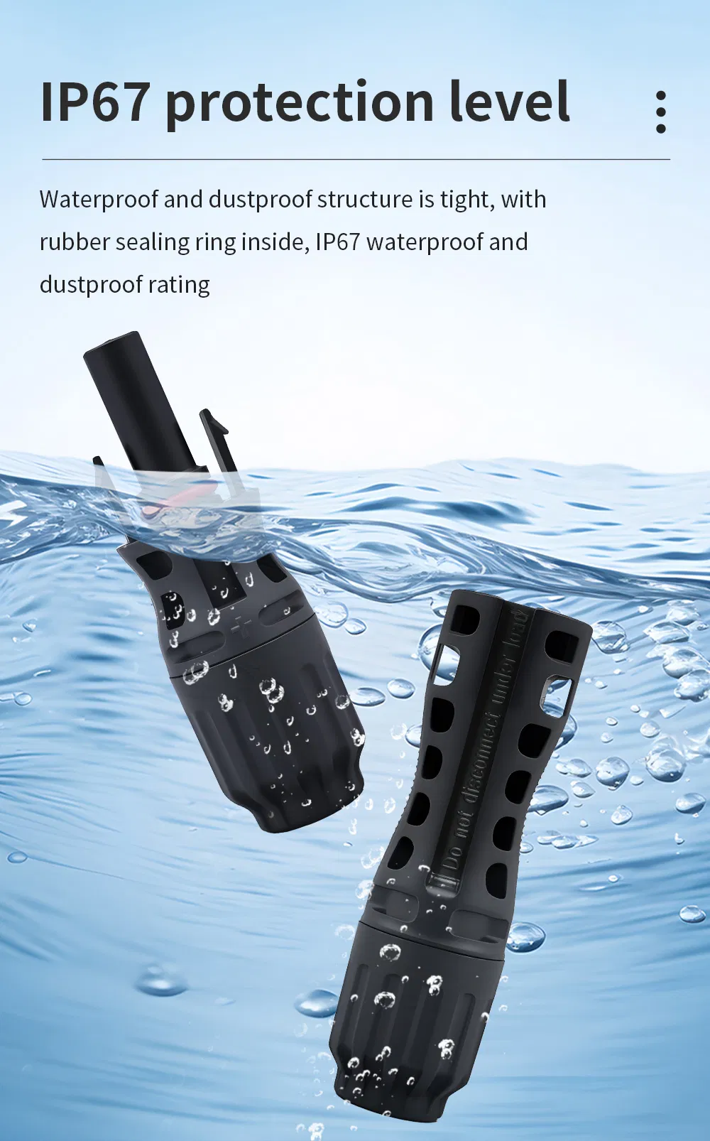 مجموعتان من موصلات الطاقة الشمسية 1500V 45A PV IP67