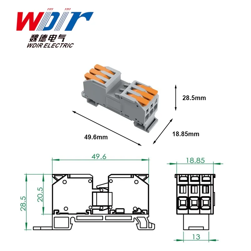 موصل سلكي مثبت على سكة مع صندوق تخزين الطاقة Lt-4ffd 450V 32A