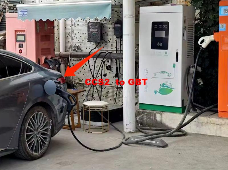 محطة شحن المركبات الكهربائية 120kw شاحن المركبة الكهربائية CCS2 إلى محول Gbt