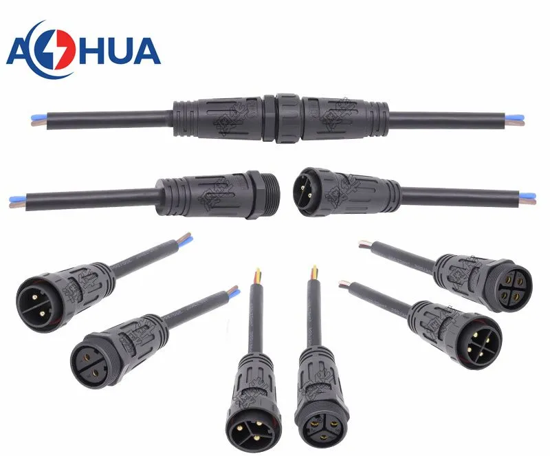 موصل خيط مقاوم للماء IP68 2 3 4 دبوس M29 كهربائي ذكر أنثى موصل كابل تمديد طاقة لمصباح ضوء شمسية