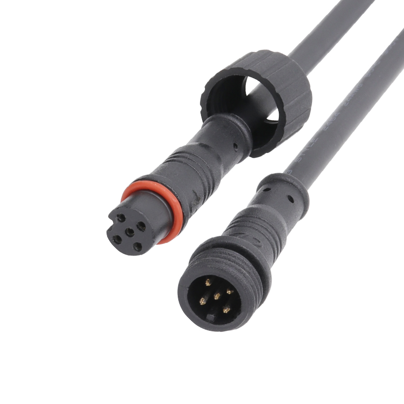 مصنع أوهوا مخصص M12 موصل دائري من PVC 2pin 3pn 4pin 5pin مقاوم للماء IP65 للتحكم في التيار المستمر لأضواء الشمس الخارجية