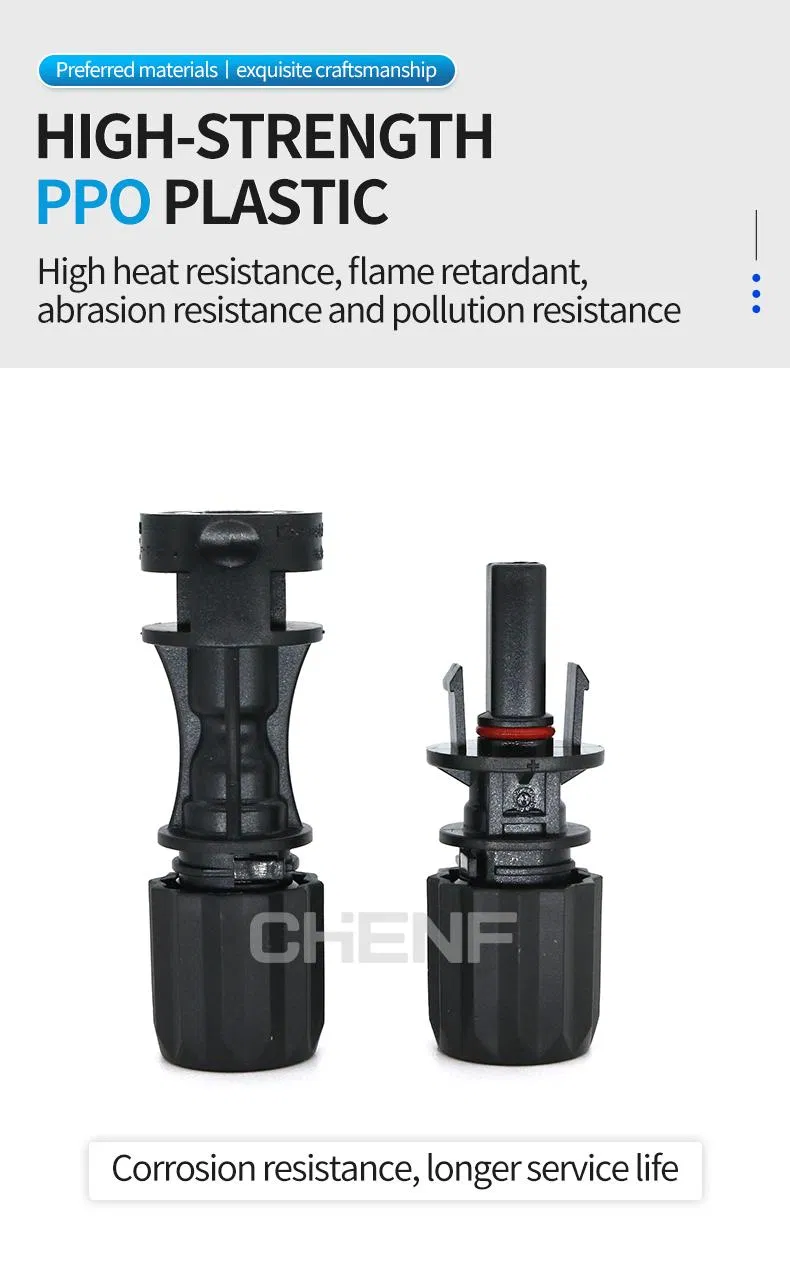 موصل عالي الجودة IP67 موصل PV مقاوم للماء 30A 1000V 1500V موصل شمسي يستخدم في نظام الطاقة الشمسية
