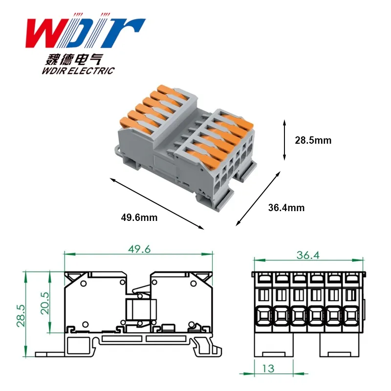 موصل سلكي مثبت على سكة مع صندوق تخزين الطاقة Lt-4ffd 450V 32A