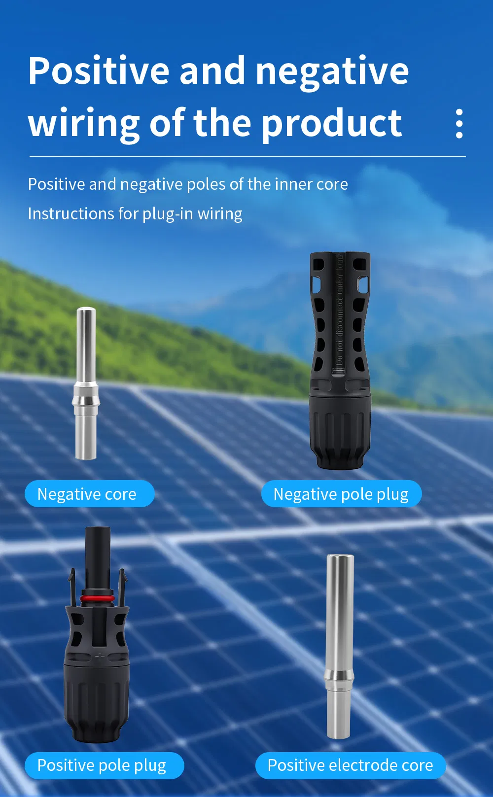 مجموعتان من موصلات الطاقة الشمسية 1500V 45A PV IP67