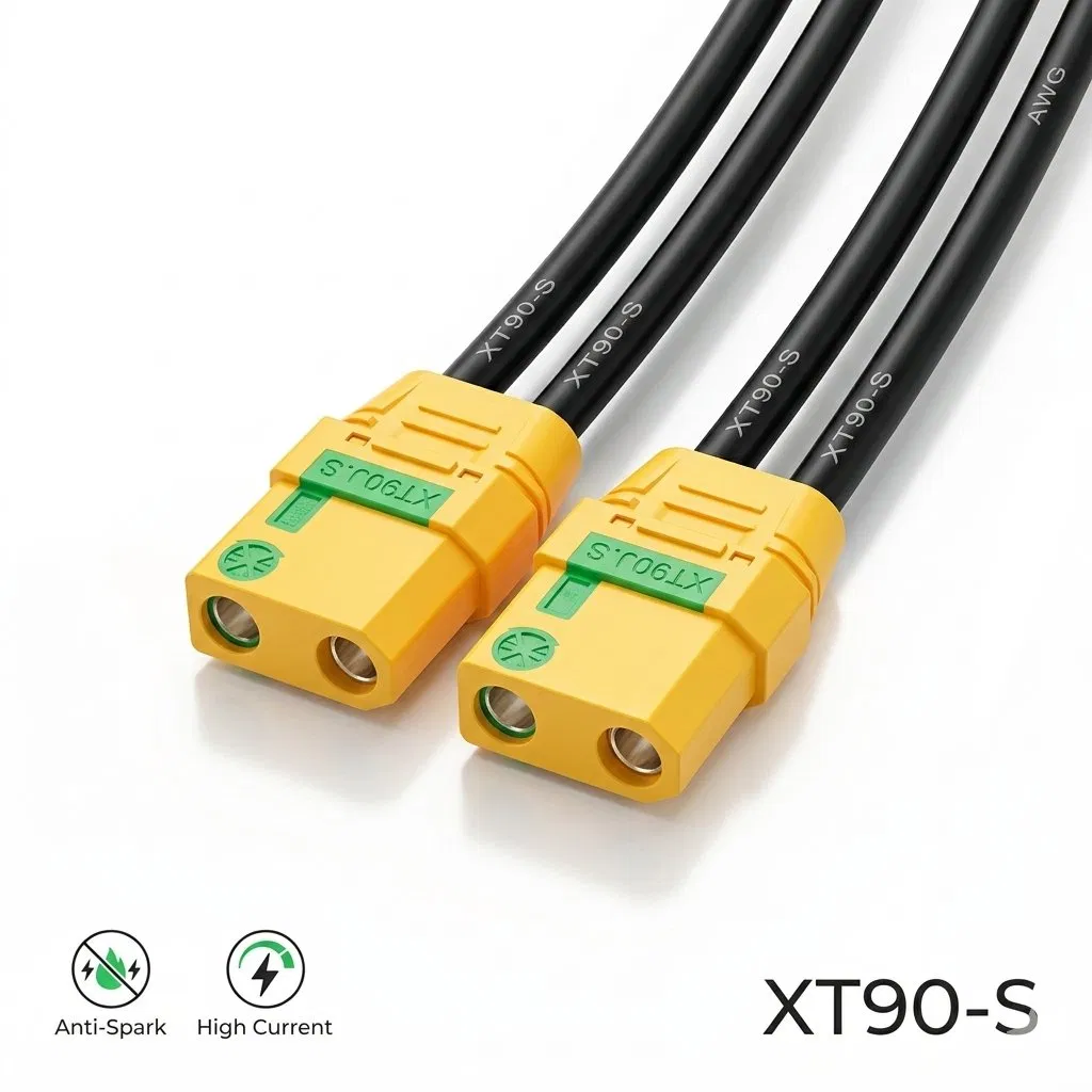 Xt90-S موصل مضاد الشرارة 10AWG سلك سيليكون موصل ذكر أنثى لبطارية ليثيوم بوليمر للطائرات بدون طيار شمسية OEM ODM مخصص