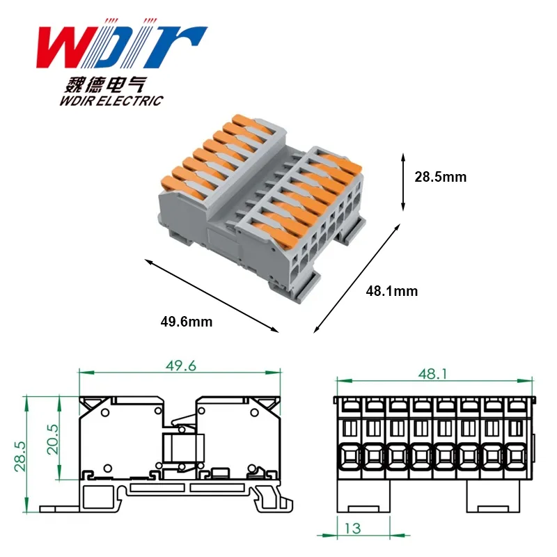 موصل سلكي مثبت على سكة مع صندوق تخزين الطاقة Lt-4ffd 450V 32A