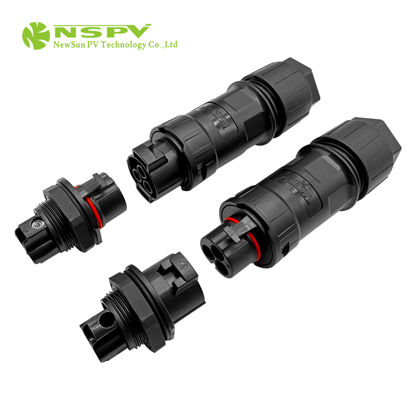 موصل سلك الطاقة الشمسية 500V 50A 3pin موصل تيار متردد لعكس الطاقة الشمسية