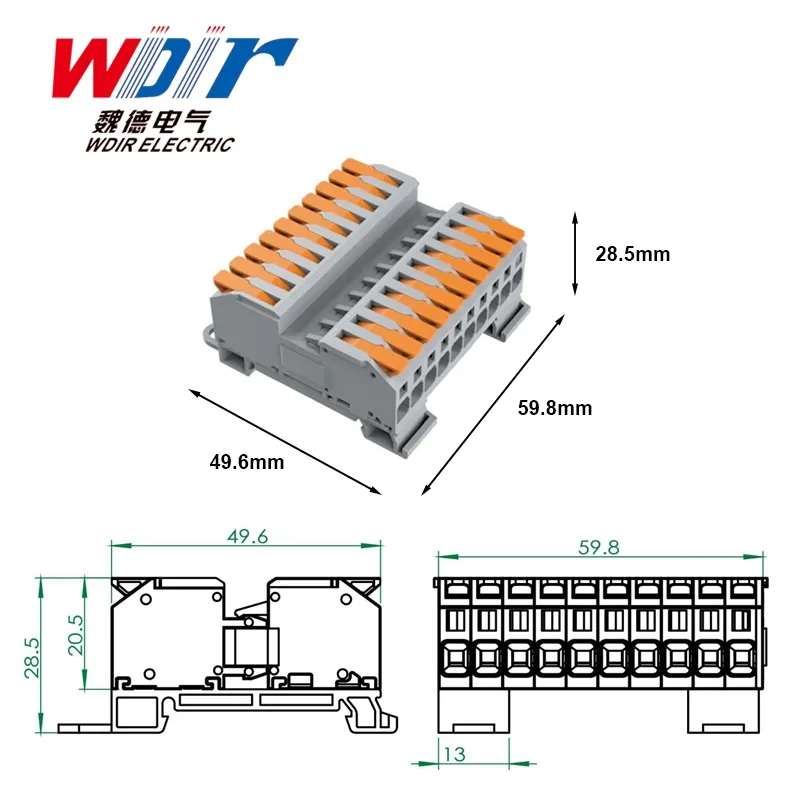 موصل سلكي مثبت على سكة مع صندوق تخزين الطاقة Lt-4ffd 450V 32A