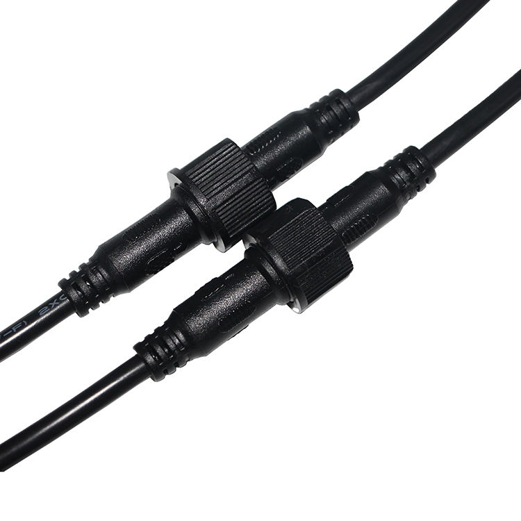 سلك طاقة LED مقاوم للماء صغير 12V سلك مصباح شمسي M12-2core قابس ذكر وأنثى موصلات مصباح شمسي