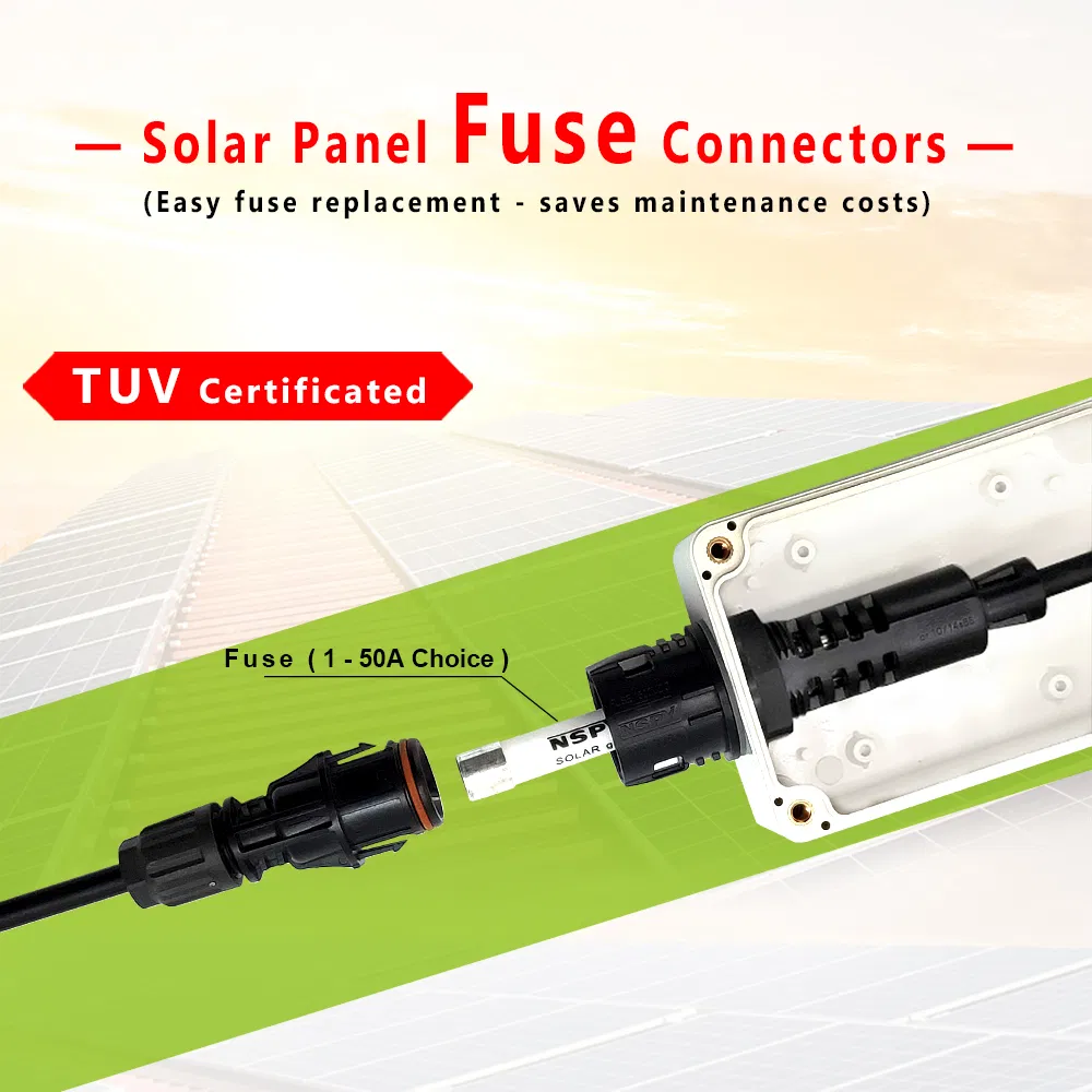 صندوق دمج الفيوزات لمحول الطاقة الشمسية موصل الفيوز DC 1500V 32A إلى 50A