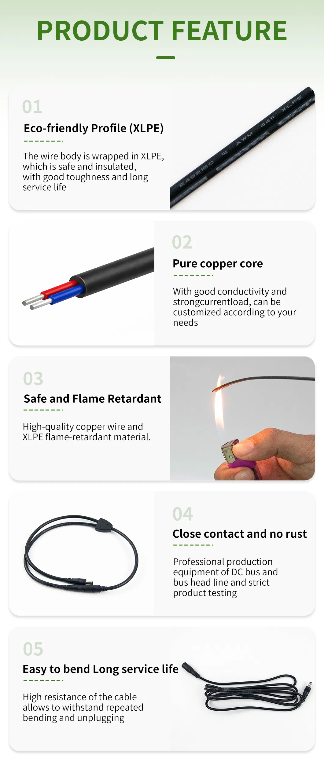 موصل كابل طاقة مقسم واحد ذكر إلى ذكرين أبيض 20AWG 16AWG 24V/12V DC 5.5*2.1mm