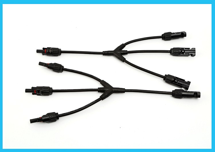 DC1000V 30A Y4 مجموعة موصلات الطاقة الشمسية، كابل محول فرعي على شكل Y، توصيل متوازي، قابس ذكر وأنثى، للطاقة الشمسية، نحاس للوحة الشمسية Mc4