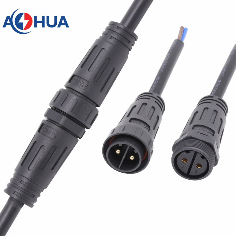 موصل خيط مقاوم للماء IP68 2 3 4 دبوس M29 كهربائي ذكر أنثى موصل كابل تمديد طاقة لمصباح ضوء شمسية