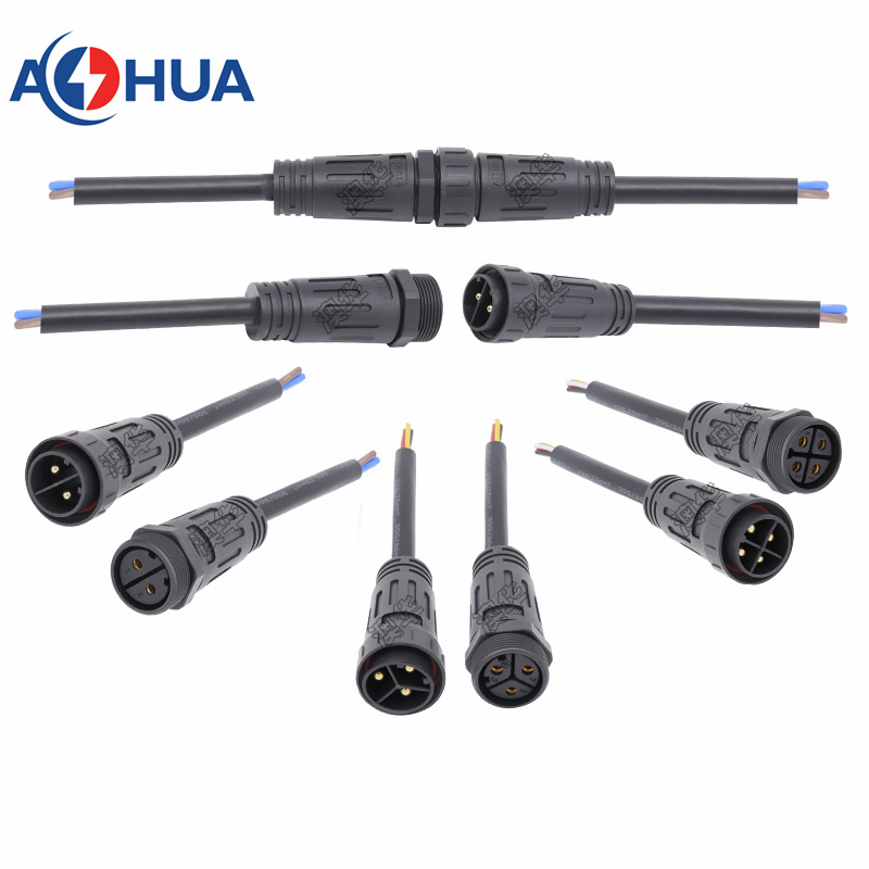 موصل خيط مقاوم للماء IP68 2 3 4 دبوس M29 كهربائي ذكر أنثى موصل كابل تمديد طاقة لمصباح ضوء شمسية