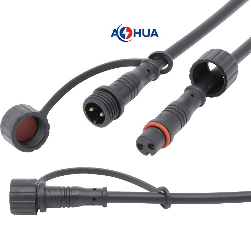 مصنع أوهوا مخصص M12 موصل دائري من PVC 2pin 3pn 4pin 5pin مقاوم للماء IP65 للتحكم في التيار المستمر لأضواء الشمس الخارجية