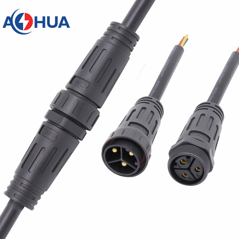 موصل خيط مقاوم للماء IP68 2 3 4 دبوس M29 كهربائي ذكر أنثى موصل كابل تمديد طاقة لمصباح ضوء شمسية