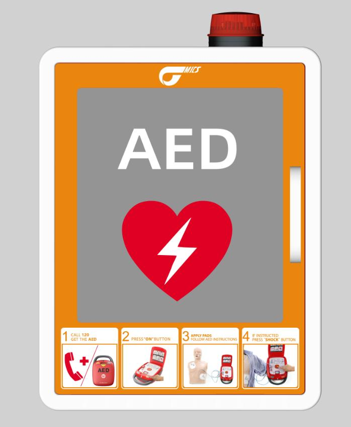 Automatic External Defibrillator (AED Defibrillator) with High Capacity Battery, Preinstalled Pads