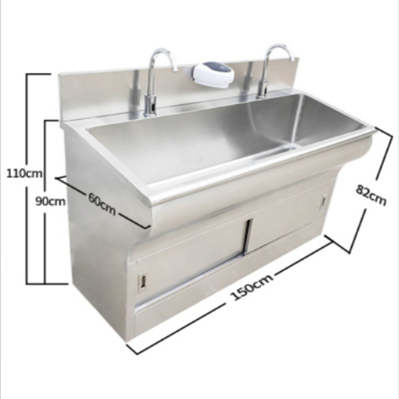 304 Stainless Steel Sink, Double-Door Cabinet Body, Sink Cabinet Hospital Surgical Scrub Sink
