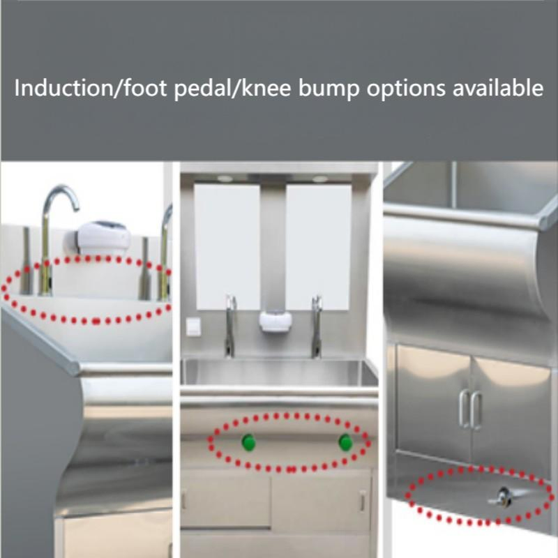 304 Stainless Steel Sink, Double-Door Cabinet Body, Sink Cabinet Hospital Surgical Scrub Sink