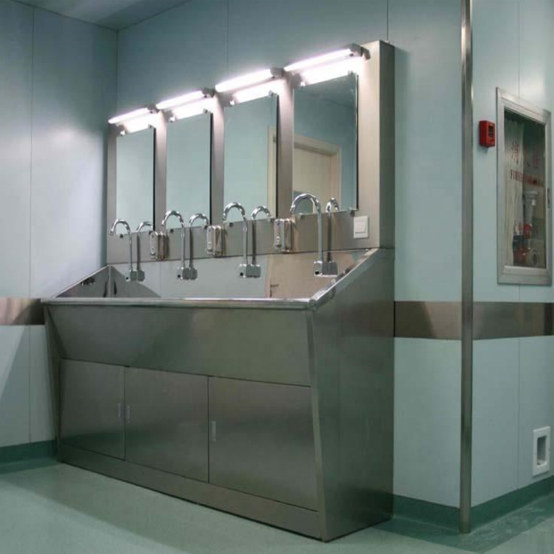 Best Selling Double-Basin Hospital Sink with Sensor Stainless Steel Surgical Scrub Sink