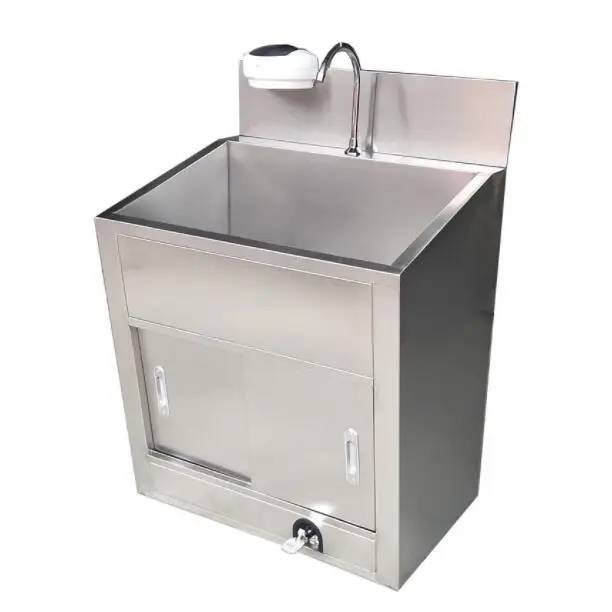 Satin Finished Single Station Surgical Scrub Sink 304 Stainless Steel Hand Washing Medical Sink for Doctors