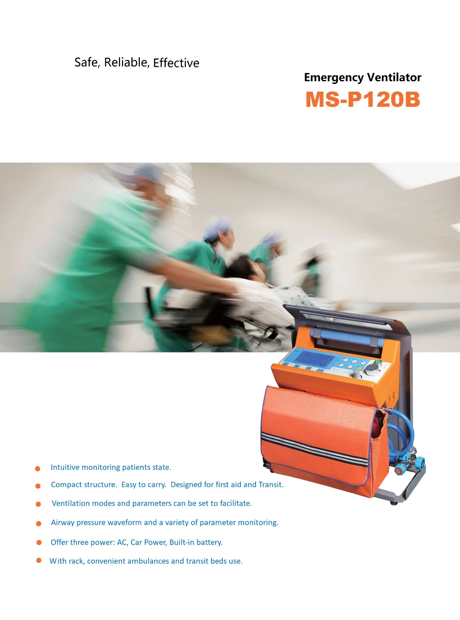 Portable Emergency Medical Ventilators for ICU Patient Electric Ambulance Ventilators