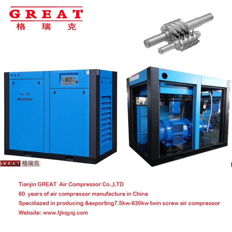 Industrial Silent/Mute Medical Dry Oilless Direct Drive/Coupling Rotary Double Screw Type Air Compressor for Sale