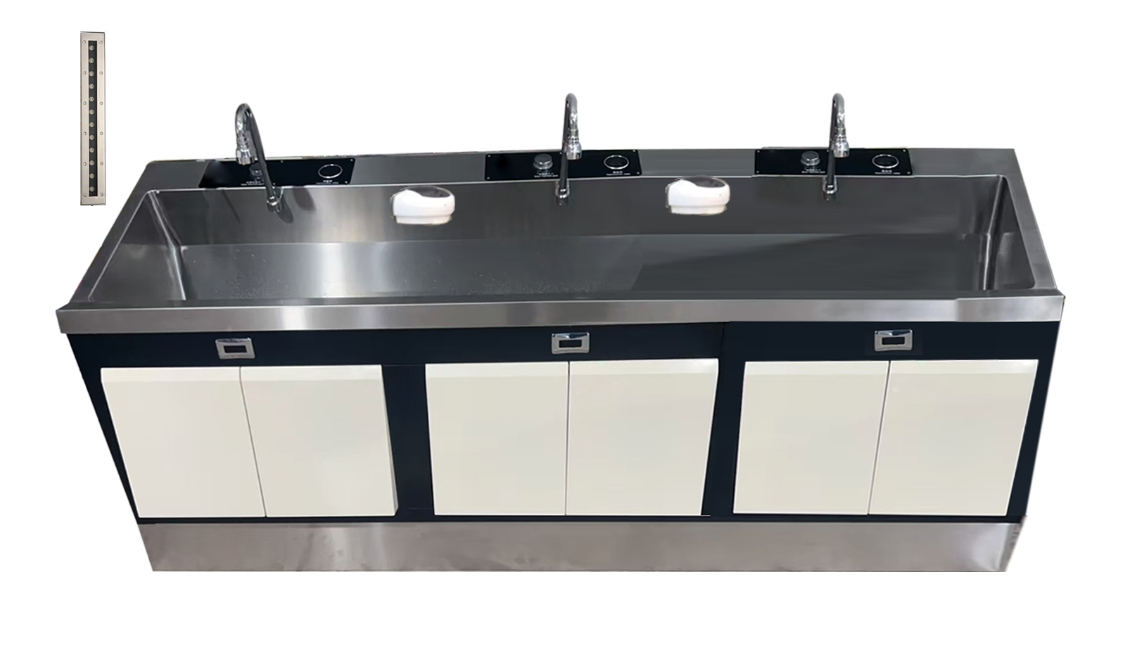 Customized Single Dual Triple Surgical Knee Control Panel Scrub Sink for Hospital
