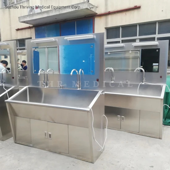 Commercial Hospital Stainless Steel Hand Washing Surgical Scrub Sink (THR-SS027)
