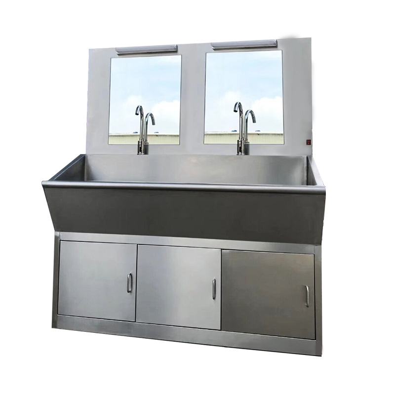 Satin Finished Single Station Surgical Scrub Sink 304 Stainless Steel Hand Washing Medical Sink for Doctors