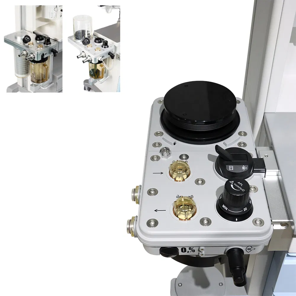 2-Device ICU Anesthesia Workstation Emergency Clinics Apparatus with Patient Monitor Stand