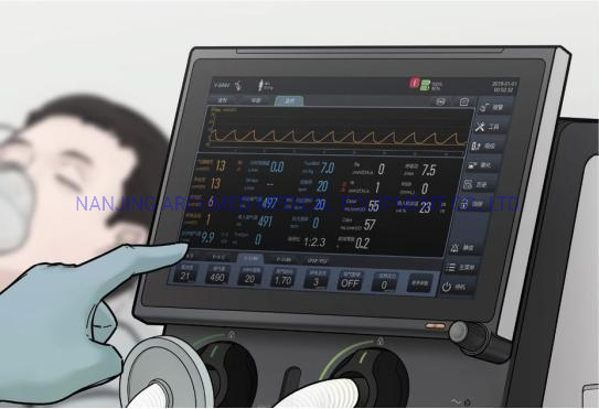 Medical Equipment Multifunctional ICU Ventilator with 12.1” TFT Touch Screen