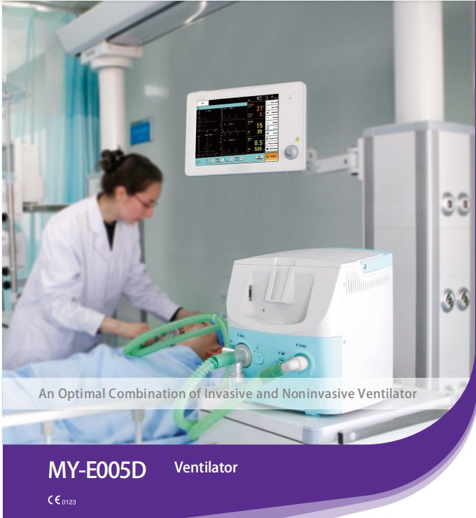 My-E005D Ce Approved Trolley ICU Medical Ventilator Price