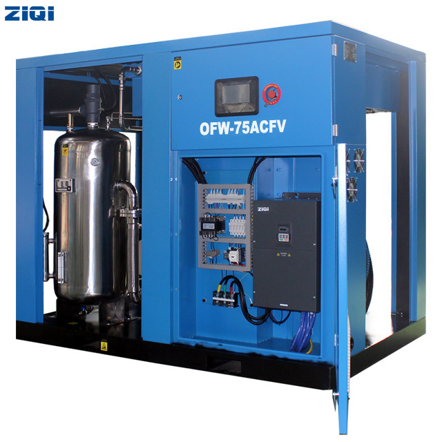 Air Cooling Medical 75 Kilowatt 100 Horsepower Rotary Screw Air Compressor