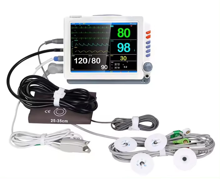 Medical Pet Remote Patient Monitoring Devices Pr ECG Temp SpO2 NIBP Hr Resp 12 Inches Patient Monitor
