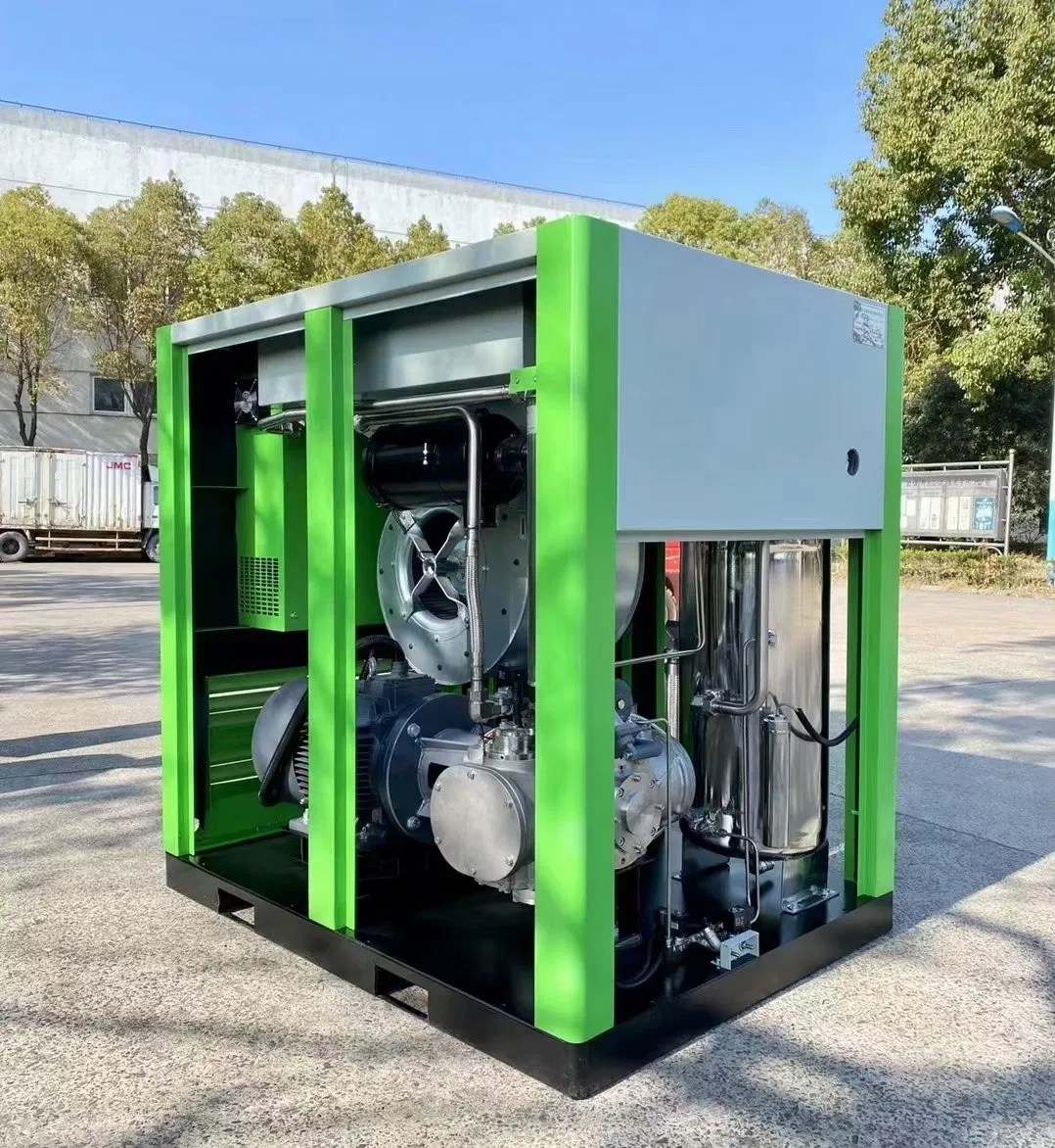 7-16bar Silent 100% No Oil Free/Oilless Direct Driven Stationary Rotary Screw Type Air Compressor Water Lubricated for Medical/Food Industrial