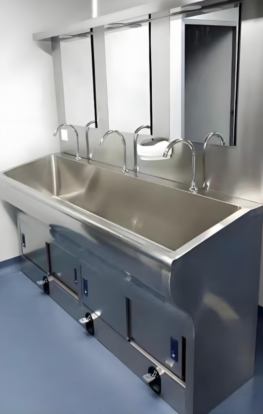 Operating Room Cleaning&Disinfection Stainless Steel Equipment Medical Hospital Sink Cabinet with Hands-Free Drain, Custom for Surgical Scrub and Infusion Rooms