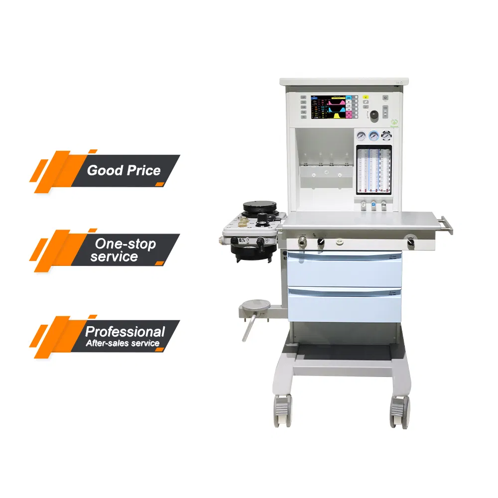 2-Device ICU Anesthesia Workstation Emergency Clinics Apparatus with Patient Monitor Stand