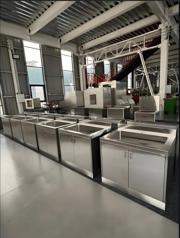 Operating Room Cleaning&Disinfection Stainless Steel Equipment Medical Hospital Sink Cabinet with Hands-Free Drain, Custom for Surgical Scrub and Infusion Rooms