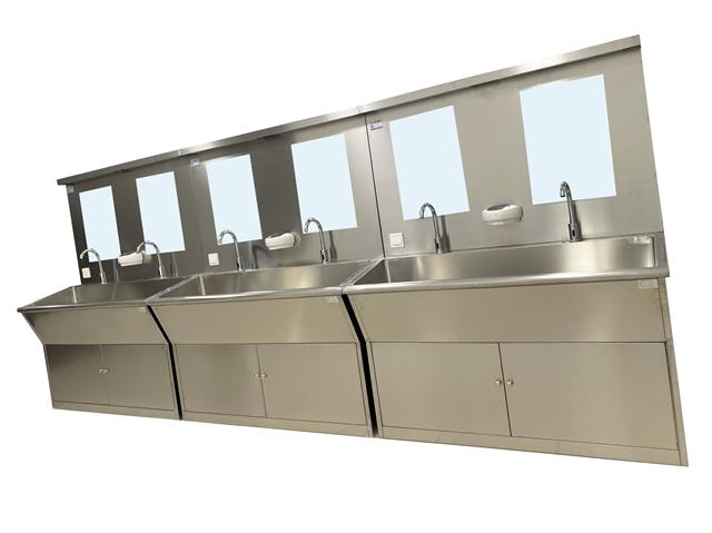 Satin Finished Single Station Surgical Scrub Sink 304 Stainless Steel Hand Washing Medical Sink for Doctors