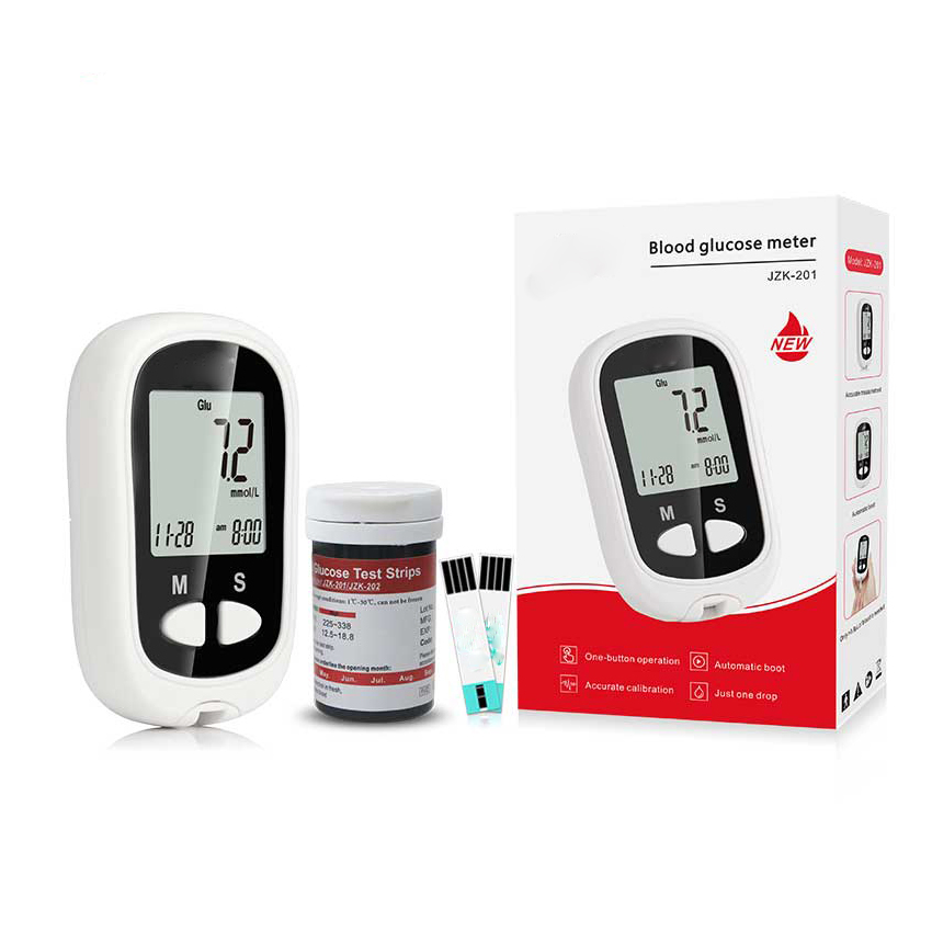 Nuevo Monitor de Glucosa en Sangre LCD Portátil Dispositivo de Análisis de Azúcar para el Hogar con 50 Aguja y 50 Tiras de Prueba