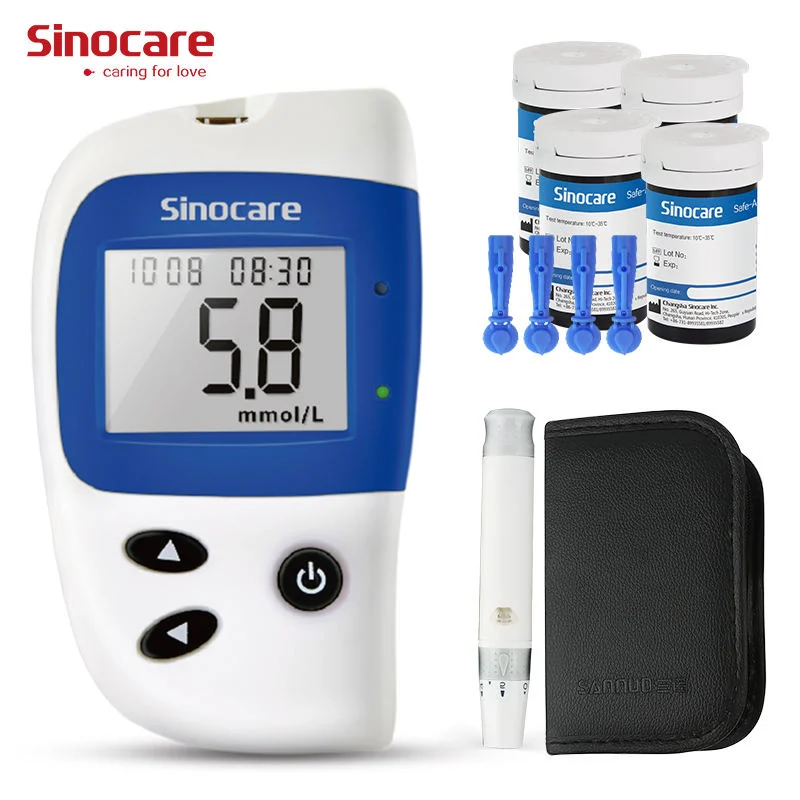 Dispositivo de medidor de glucosa no invasivo Sinocare con sensor, glucómetro no invasivo, monitoreo de glucosa en sangre
