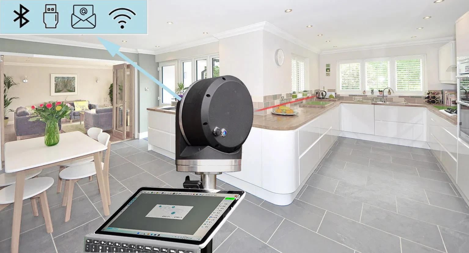 2026 Herramienta Digital Hualong Plantilladora Dispositivos de Medición Precisa Plantillador Láser para Encimeras de Cocina Escaleras