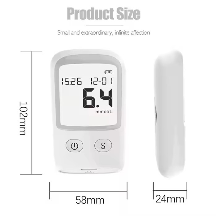 Medidor de Glucosa en Sangre Portátil Sistema Cerrado 6 Segundos 1.1-33.3mmol/L